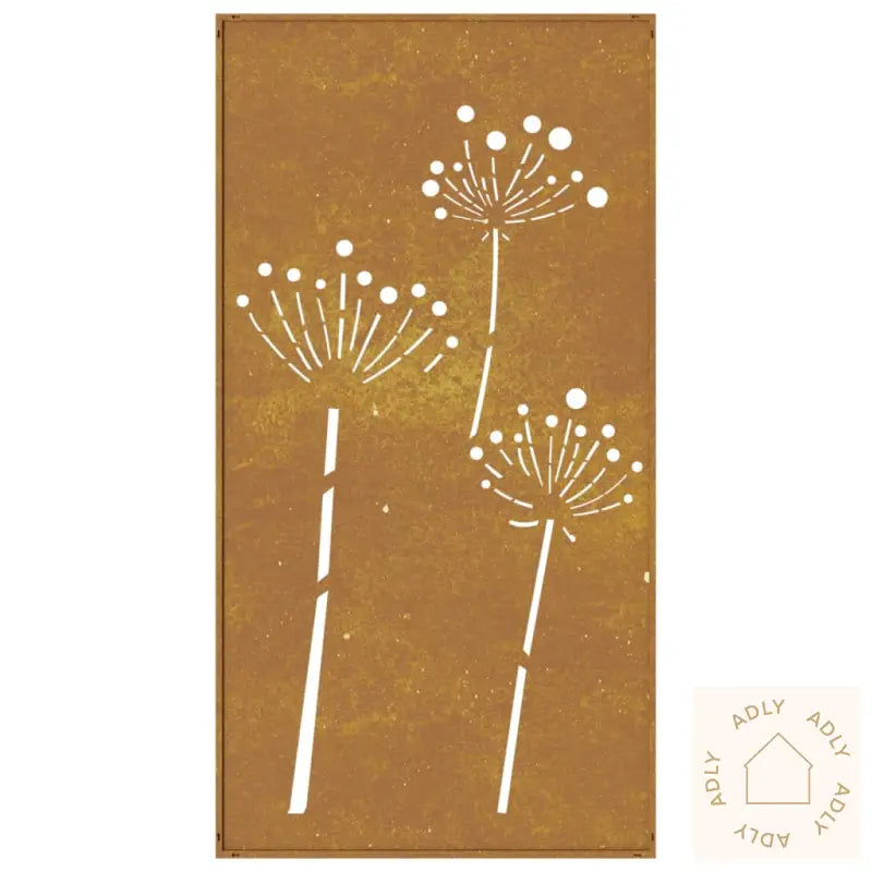 Veggdekorasjon Til Hage 105X55 Cm Cortenstål Blomsterdesign
