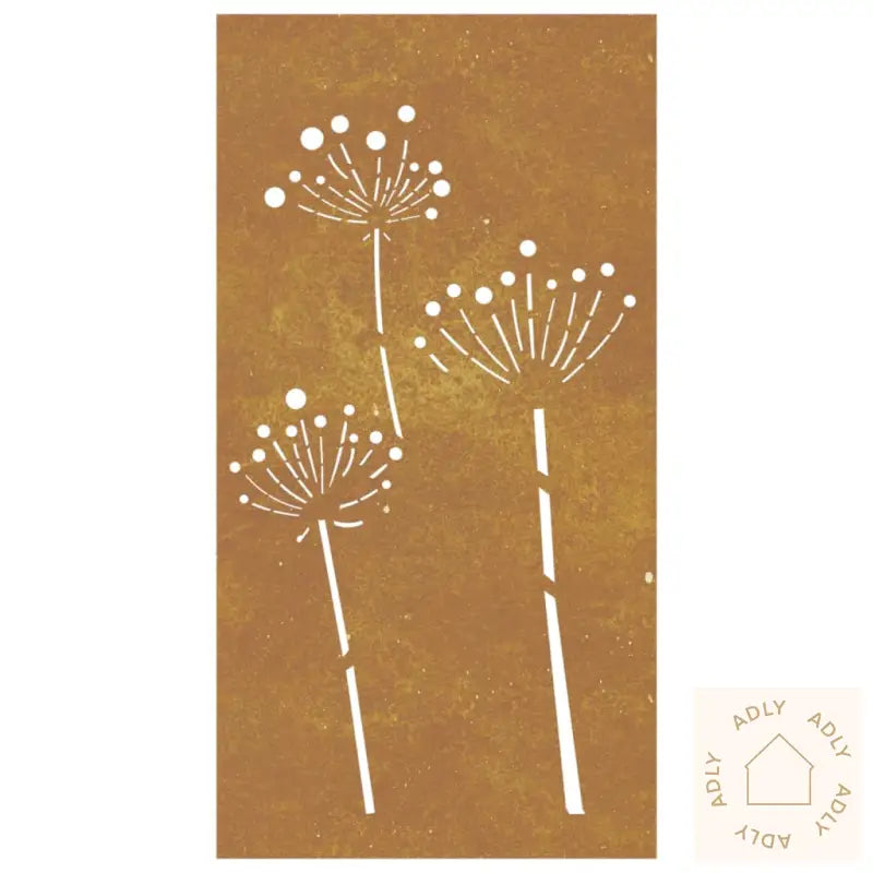 Veggdekorasjon Til Hage 105X55 Cm Cortenstål Blomsterdesign