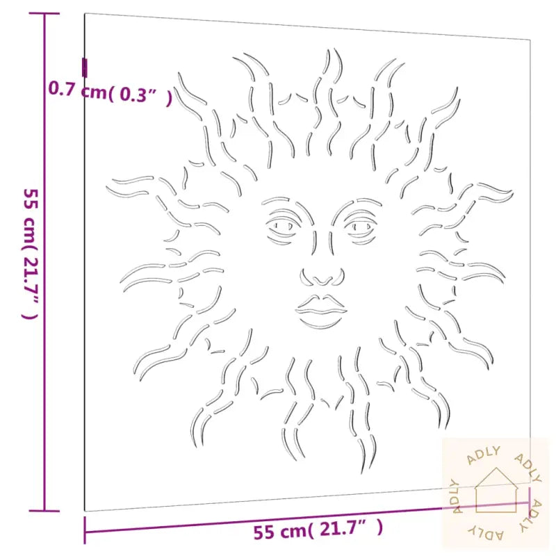 Veggdekorasjon Til Hage 55X55 Cm Cortenstål Soldesign