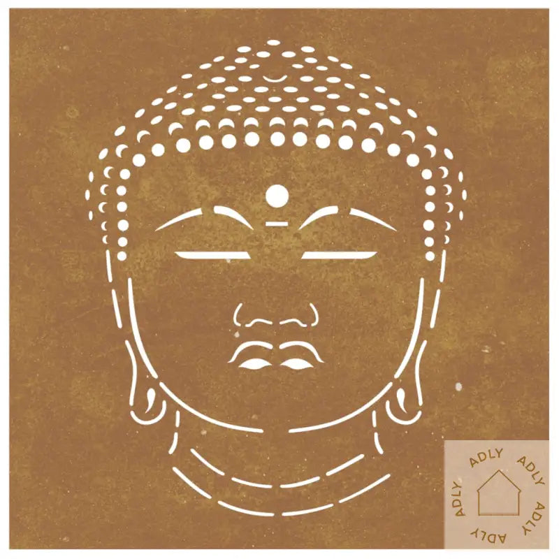 Veggdekorasjon Til Hage 55X55 Cm Cortenstål Buddha-Design