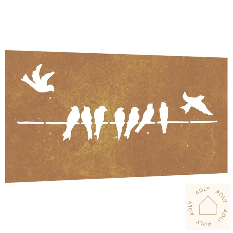 Veggdekorasjon Til Hage 105X55 Cm Cortenstål Fugldesign