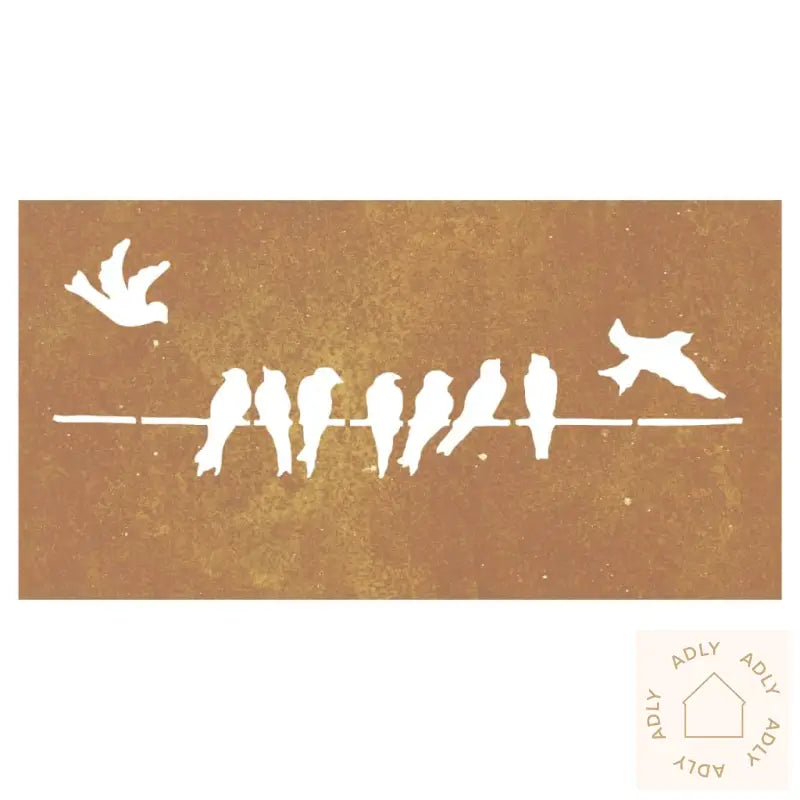 Veggdekorasjon Til Hage 105X55 Cm Cortenstål Fugldesign