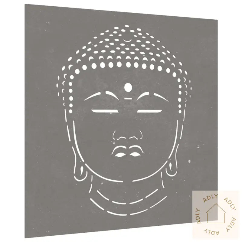 Veggdekorasjon Til Hage 55X55 Cm Cortenstål Buddha-Design