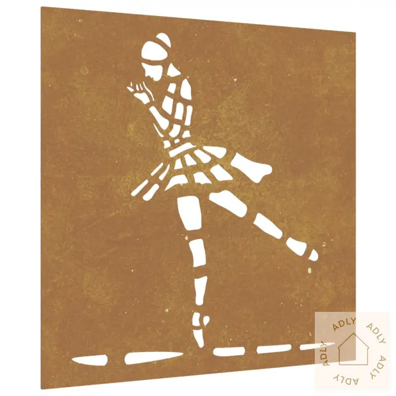 Veggdekorasjon Til Hage 55X55 Cm Cortenstål Ballerinadesign