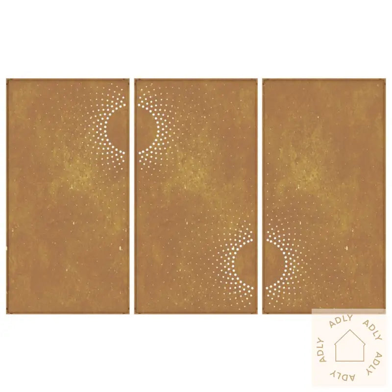 Veggdekorasjoner Til Hage 3 Stk 105X55 Cm Cortenstål Soldesign