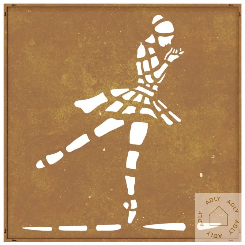 Veggdekorasjon Til Hage 55X55 Cm Cortenstål Ballerinadesign