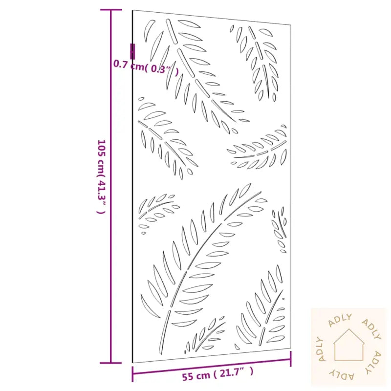 Veggdekorasjon Til Hage 105X55 Cm Cortenstål Bladdesign