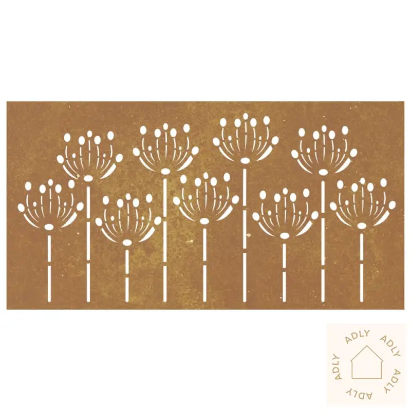Veggdekorasjon Til Hage 105X55 Cm Cortenstål Blomsterdesign