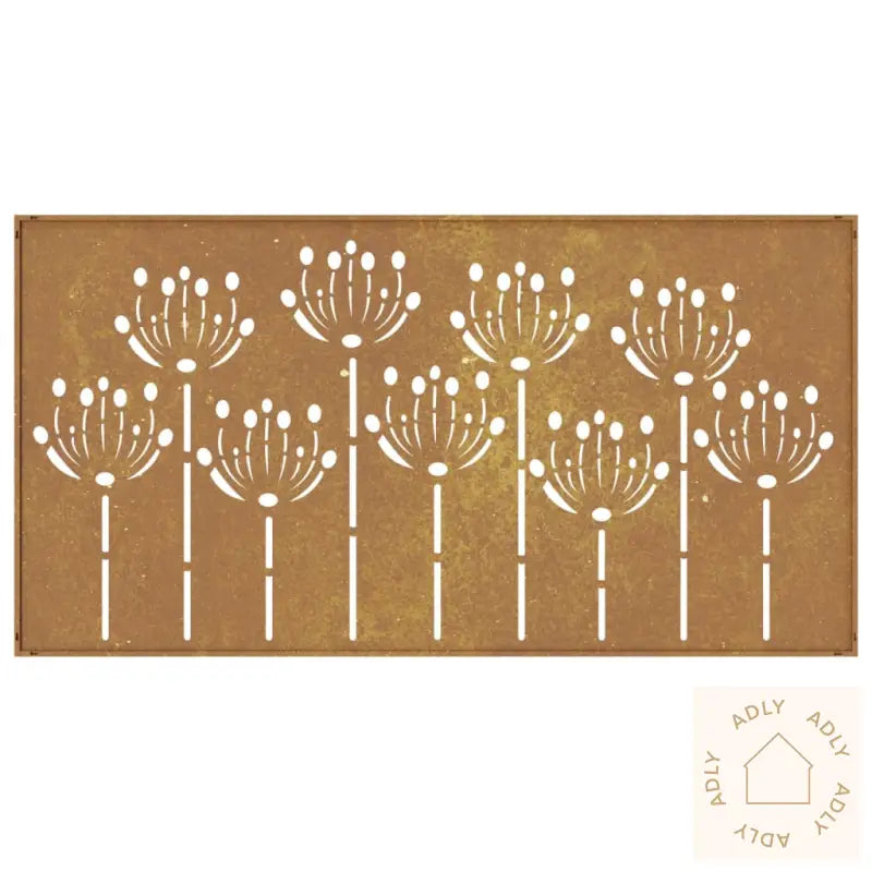 Veggdekorasjon Til Hage 105X55 Cm Cortenstål Blomsterdesign
