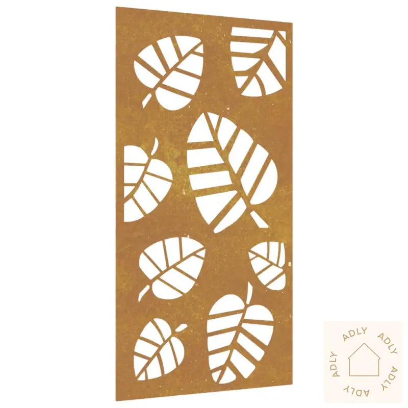 Veggdekorasjon Til Hage 105X55 Cm Cortenstål Bladdesign