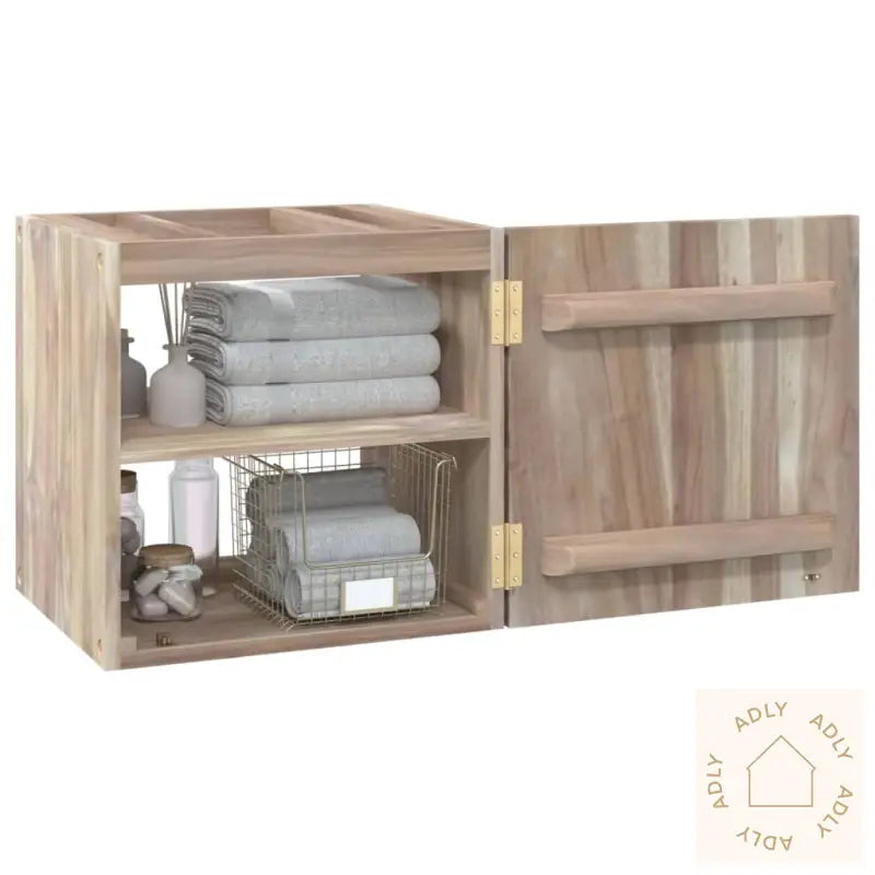 Veggmontert Baderomsskap 41X38X40 Cm Heltre Teak