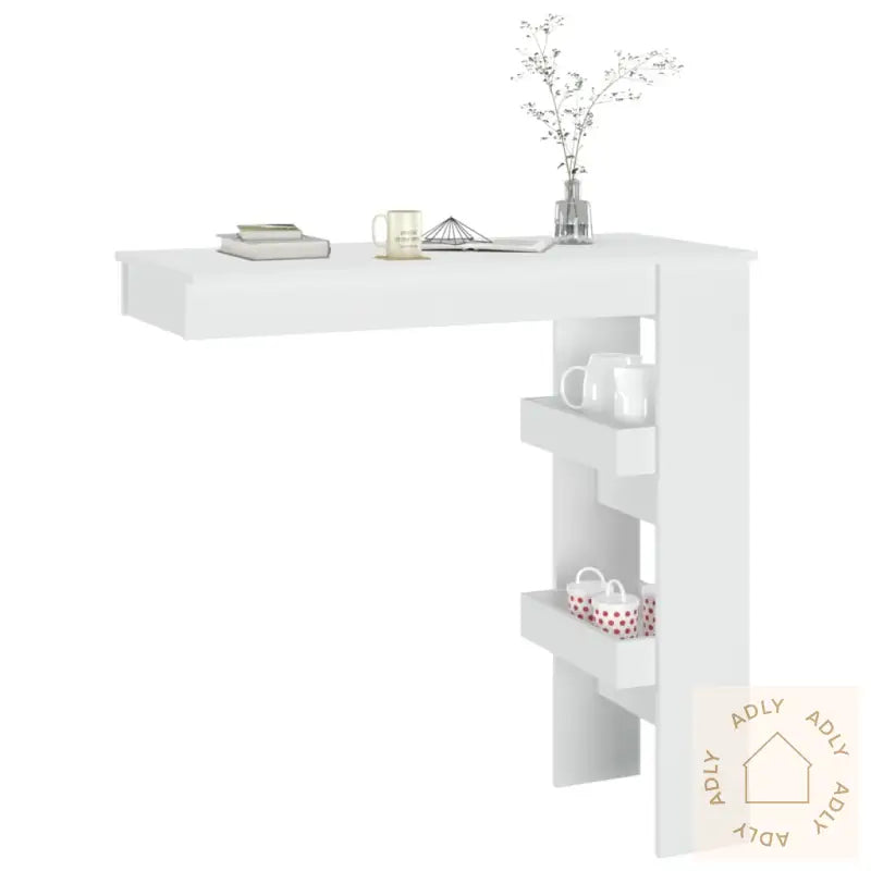 Veggmontert Barbord Hvit 102X45X103,5 Cm Konstruert Tre