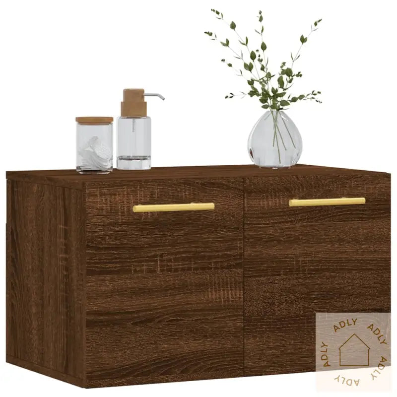 Veggskap Brun Eik 60X36,5X35 Cm Konstruert Tre