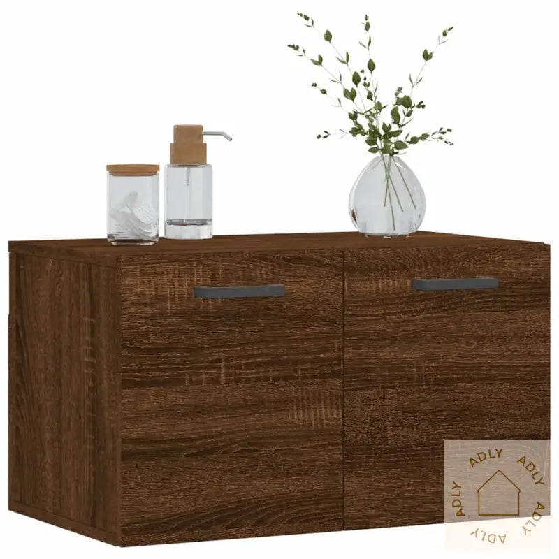 Veggskap Brun Eik 60X36,5X35 Cm Konstruert Tre