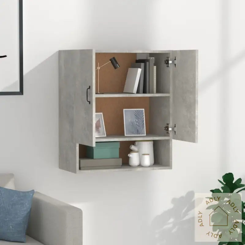 Veggskap Betonggrå 60X31X70 Cm Konstruert Tre
