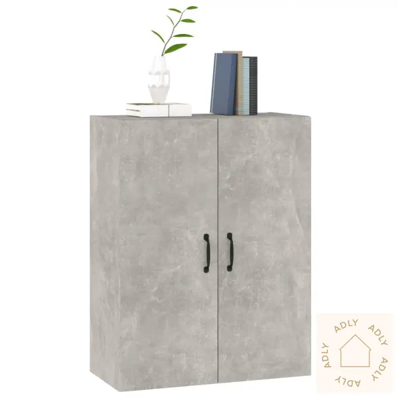 Veggskap Betonggrå 69,5X34X90 Cm Konstruert Tre
