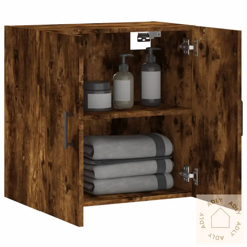 Veggskap Røkt Eik 60X31X60 Cm Konstruert Tre