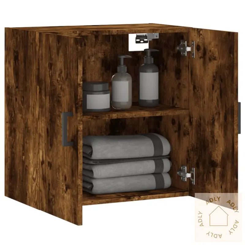 Veggskap Røkt Eik 60X31X60 Cm Konstruert Tre