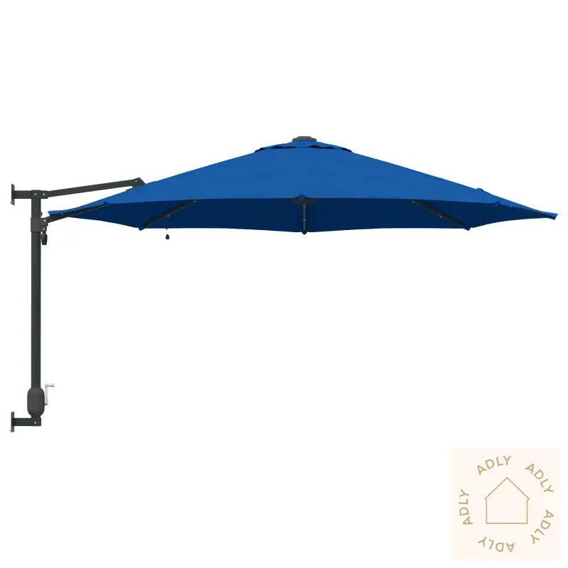 Veggmontert Hageparasol Med Led-Er Azure Blå 248 Cm