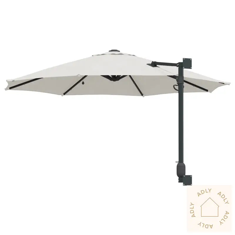 Vegghengt Hageparasol Med Led-Lamper Sand 248 Cm