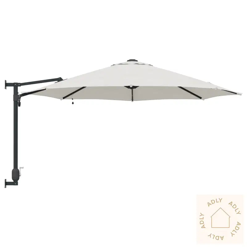 Vegghengt Hageparasol Med Led-Lamper Sand 248 Cm