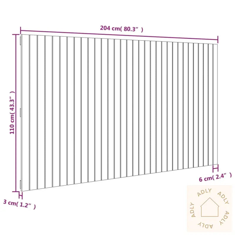 Veggmontert Hodegavl Honningbrun 204X3X110 Cm Heltre Furu