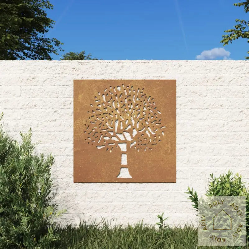 Veggdekorasjon Til Hage 55X55 Cm Cortenstål Tredesign