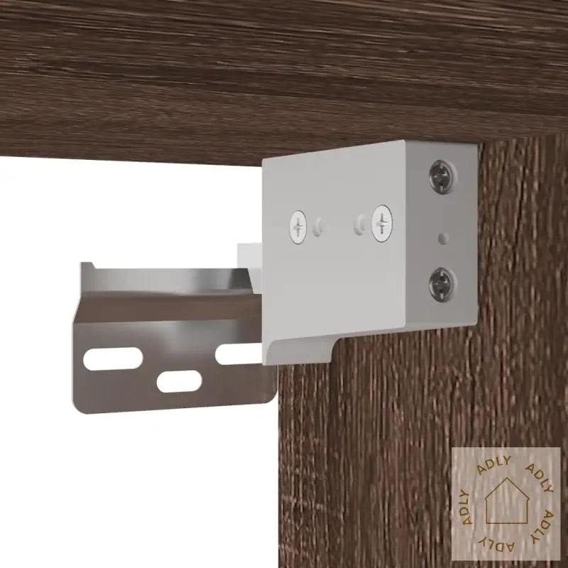 Vegghengt Nattbord Med Led-Lys 2 Stk Brun Eik