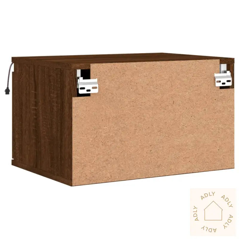 Vegghengte Nattbord Med Led-Lys 2 Stk Brun Eik