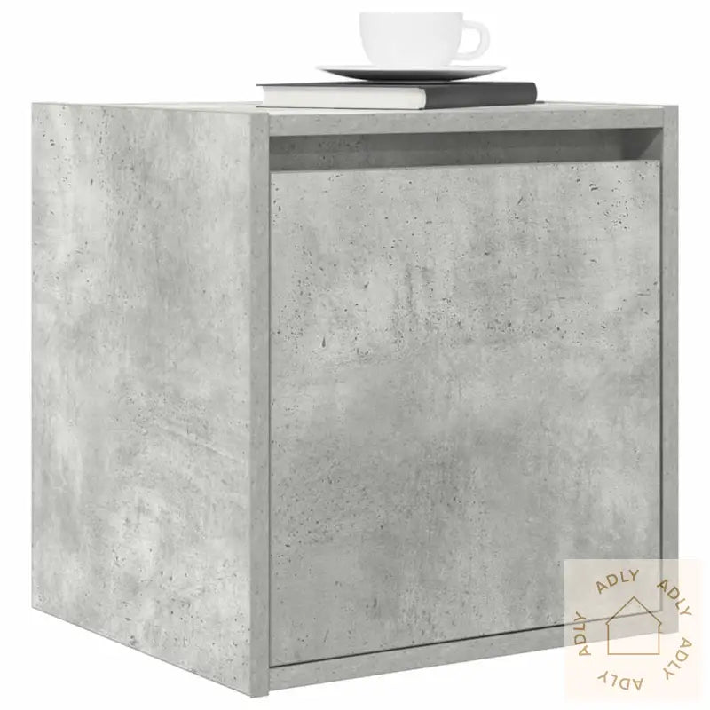 Veggmonterte Nattbord 2 Stk Betonggrå 38X34X40 Cm