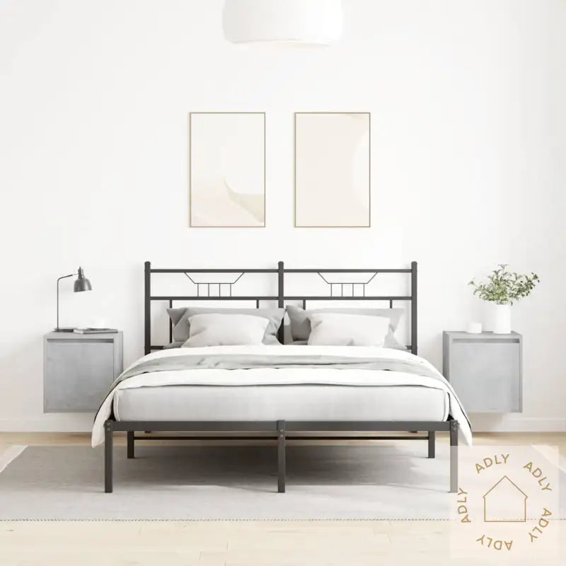 Veggmonterte Nattbord 2 Stk Betonggrå 38X34X40 Cm