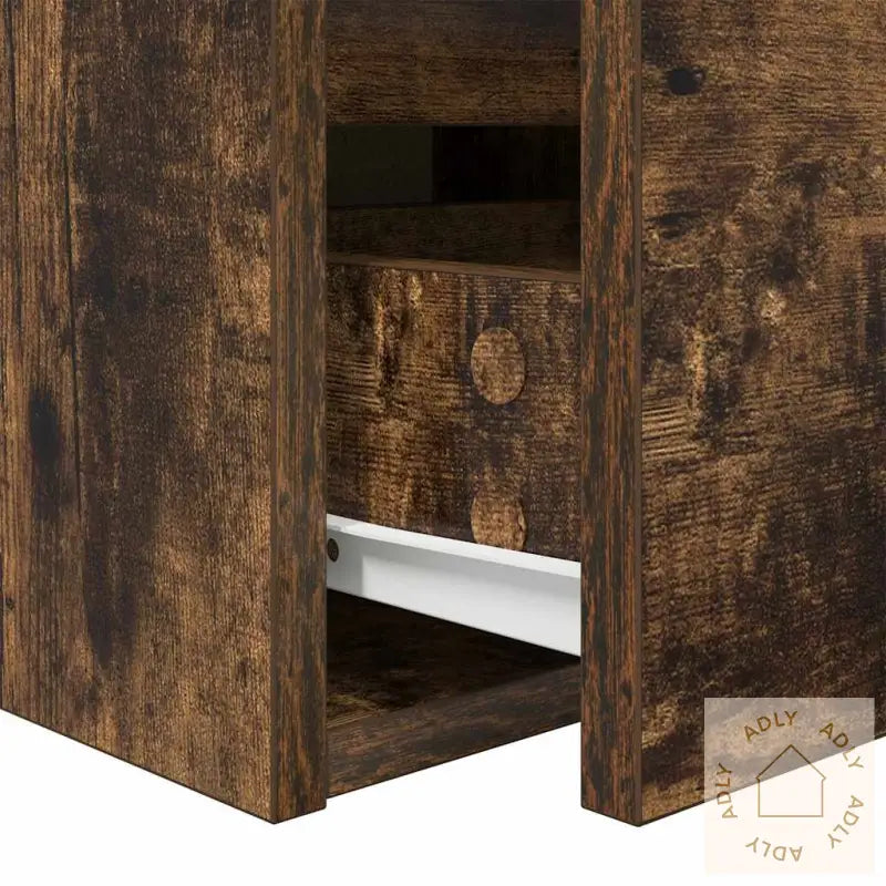 Veggmontert Nattbord Røkt Eik 38X34X40 Cm