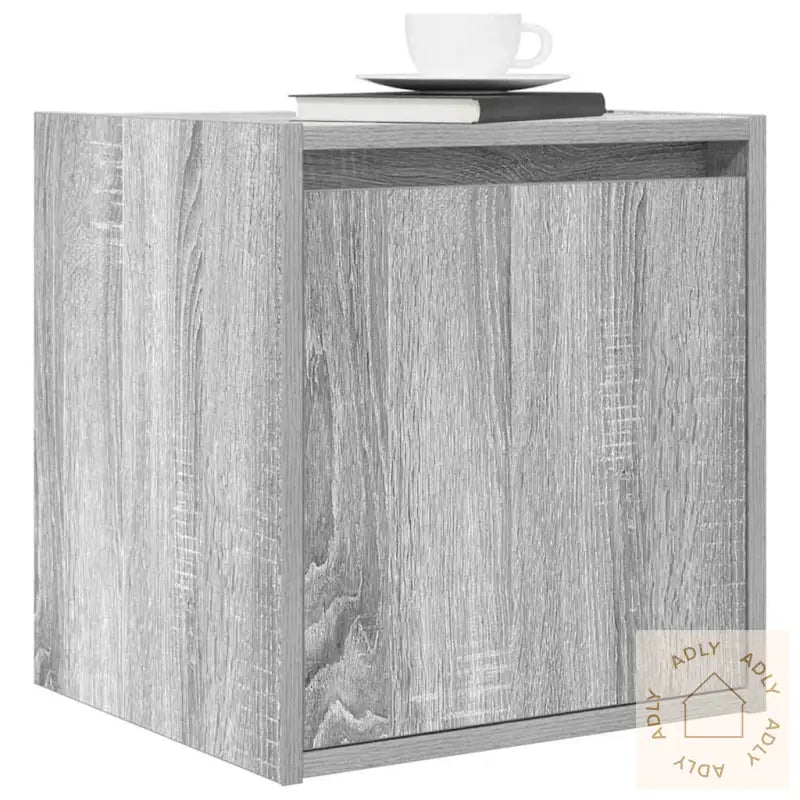 Veggmonterte Nattbord 2 Stk Grå Sonoma 38X34X40 Cm