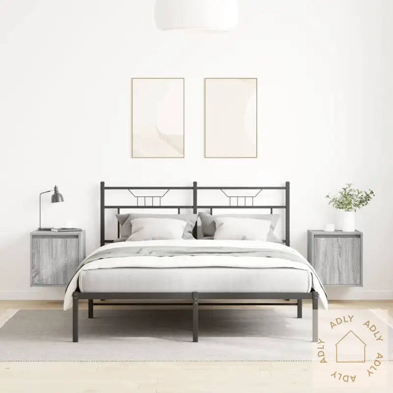 Veggmonterte Nattbord 2 Stk Grå Sonoma 38X34X40 Cm