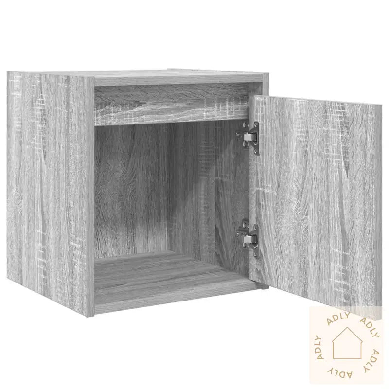 Veggmonterte Nattbord 2 Stk Grå Sonoma 38X34X40 Cm