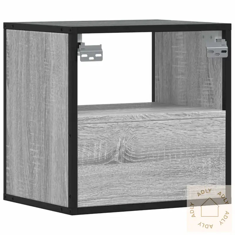 Veggmonterte Nattbord 2 Stk Grå Sonoma 40X31X39,5 Cm