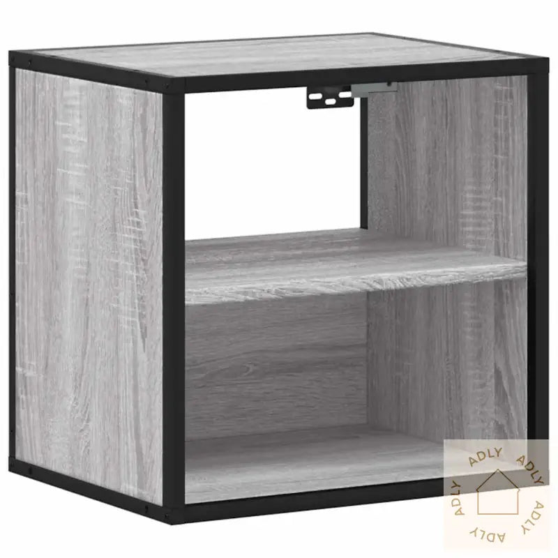 Veggmonterte Nattbord 2 Stk Grå Sonoma 40X31X39,5 Cm