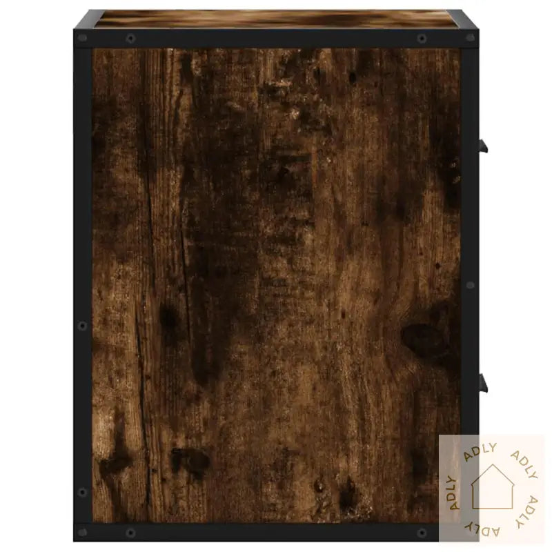 Veggmonterte Nattbord 2 Stk Røkt Eik 40X31X39,5 Cm
