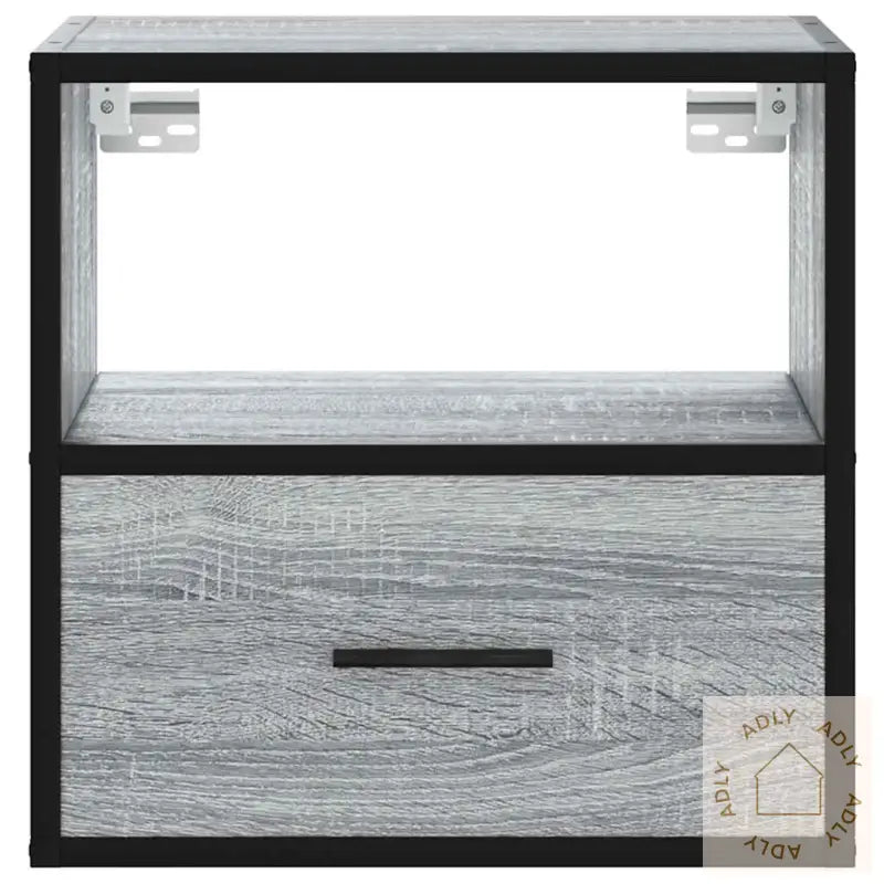 Veggmonterte Nattbord 2 Stk Grå Sonoma 40X31X39,5 Cm