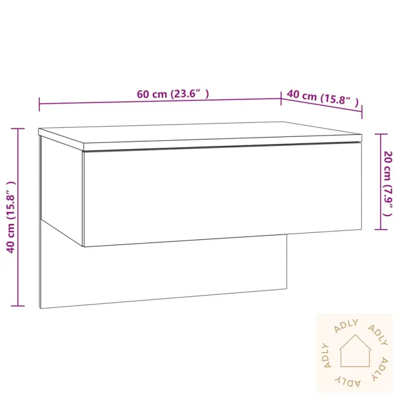 Vegghengt Nattbord Hvit