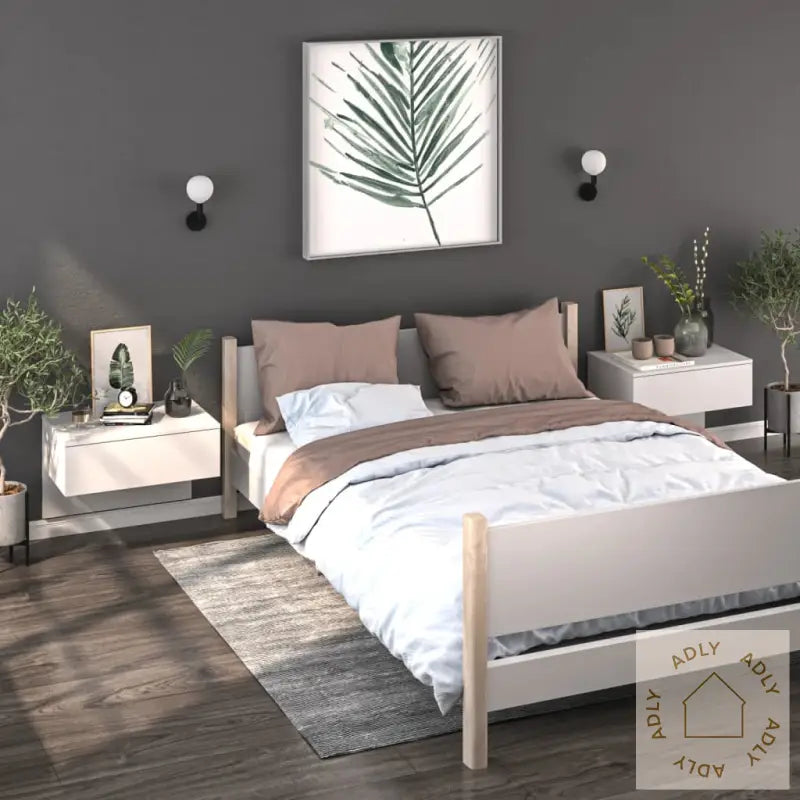 Vegghengt Nattbord Hvit