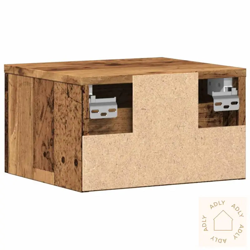 Veggmontert Nattbord Gammelt Tre 34X30X20 Cm