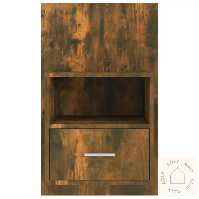 Veggmonterte Nattbord 2 Stk Røkt Eik