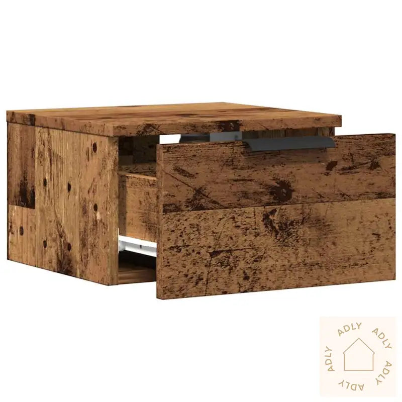 Veggmontert Nattbord Gammelt Tre 34X30X20 Cm