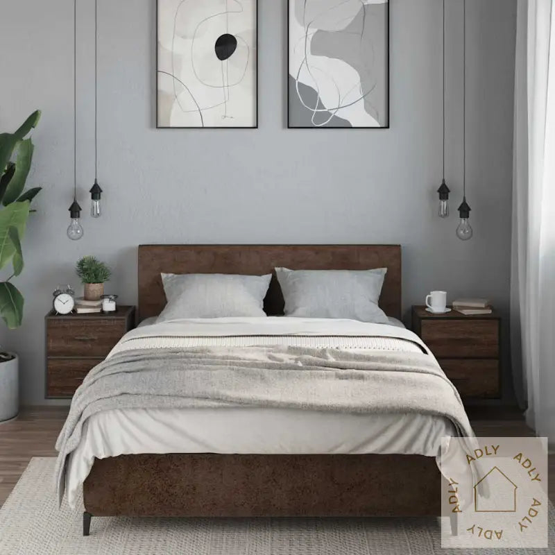 Veggmonterte Nattbord 2 Stk Brun Eik 40X31X39,5 Cm