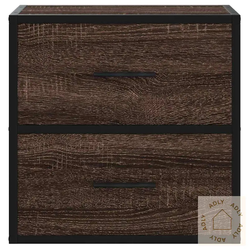 Veggmonterte Nattbord 2 Stk Brun Eik 40X31X39,5 Cm