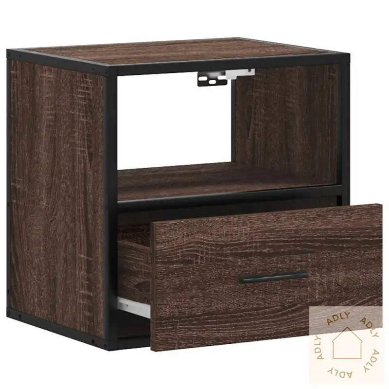 Veggmontert Nattbord Brun Eik 40X31X39,5 Cm
