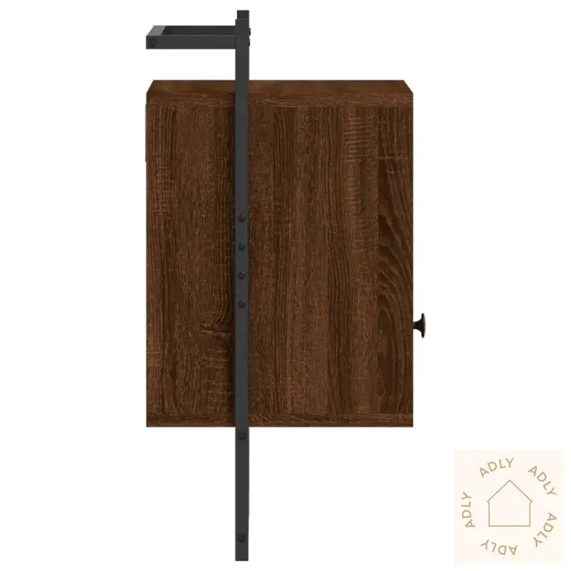 Nattbord Veggmontert Brun Eik 40X30X61 Cm Konstruert Tre