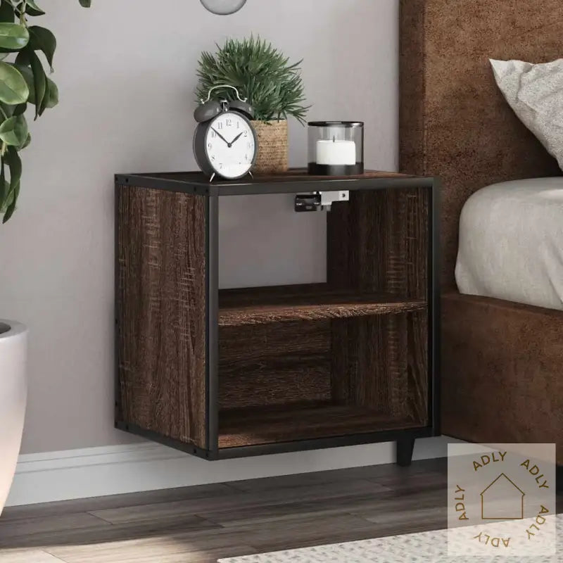 Veggmontert Nattbord Brun Eik 40X31X39,5 Cm