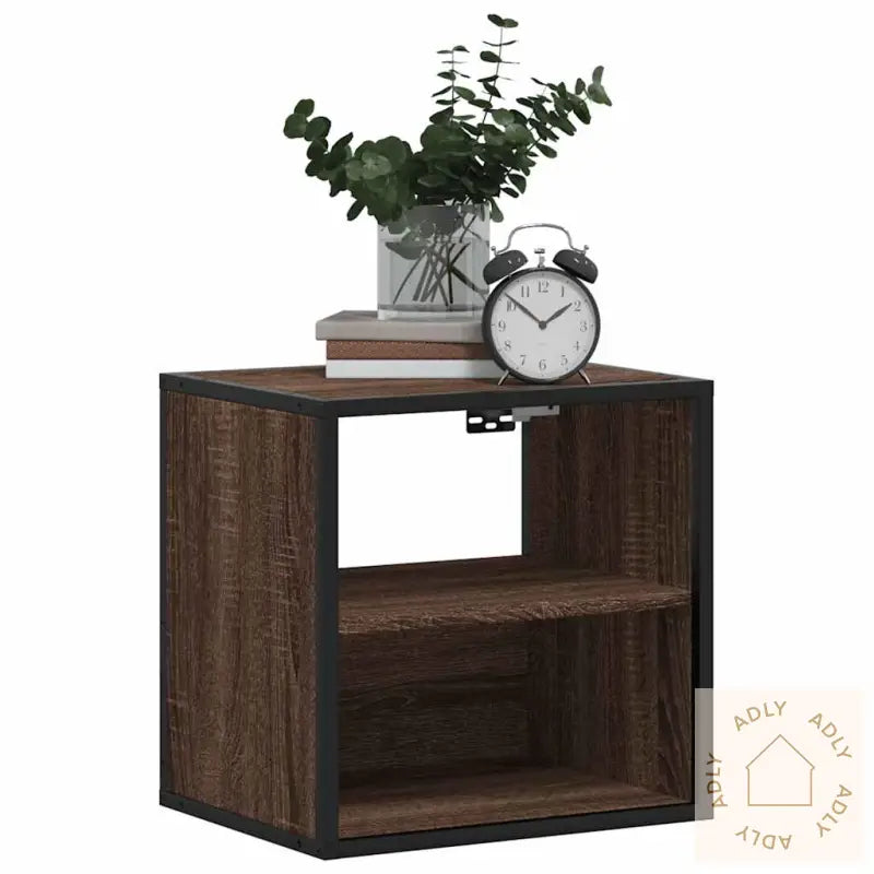 Veggmontert Nattbord Brun Eik 40X31X39,5 Cm